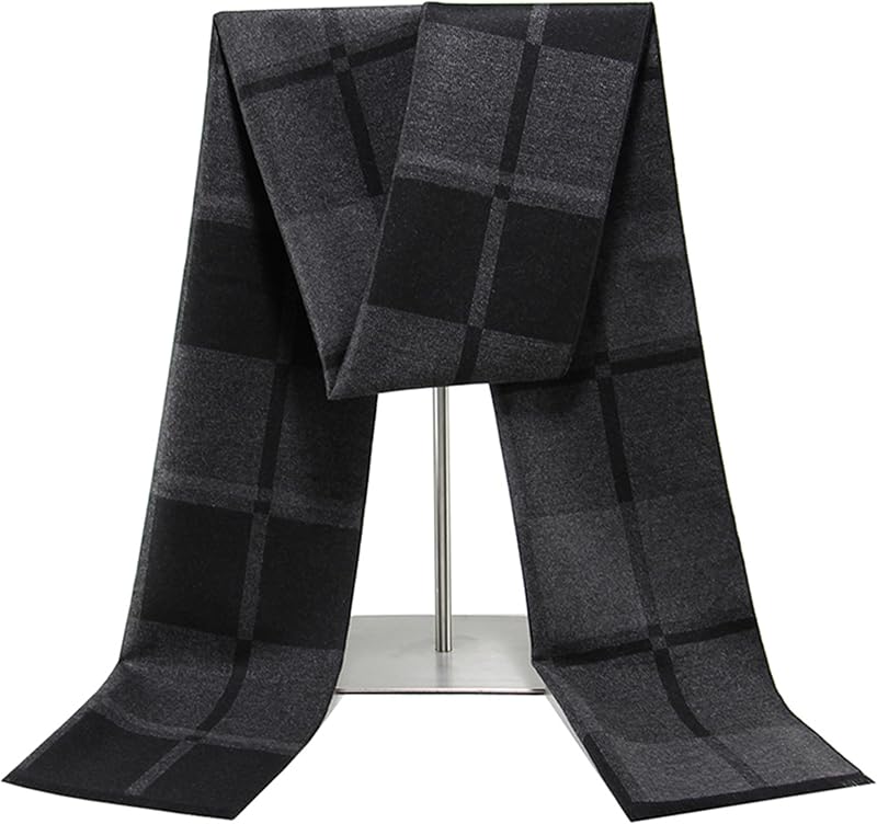 Mawjom Mens Scarf Winter Plaid Scarf Soft Warm-Shawl Long Tartan Scarves for Men Cold Weather