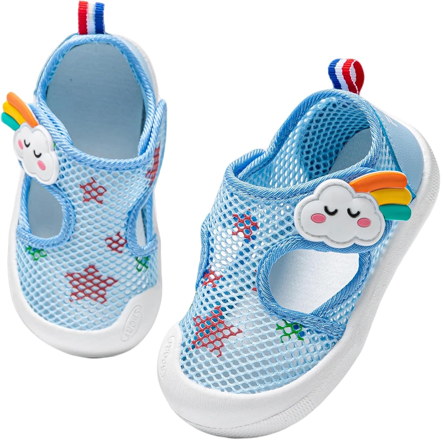 Drecage Toddler Sandals for Girls Boys, Quick Dry Kids Summer Water Shoes Wide Barefoot First Walking Shoes Beach Pool, Non-Slip Lightweight Outdoor Daycare Sneakers