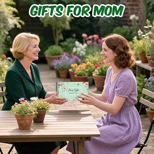 Vista 2 de Regalos de jardinería para mujeres, suministros de jardinería, herramientas de jardín con tenedor de mano, pala, guantes, delantal, para mamá