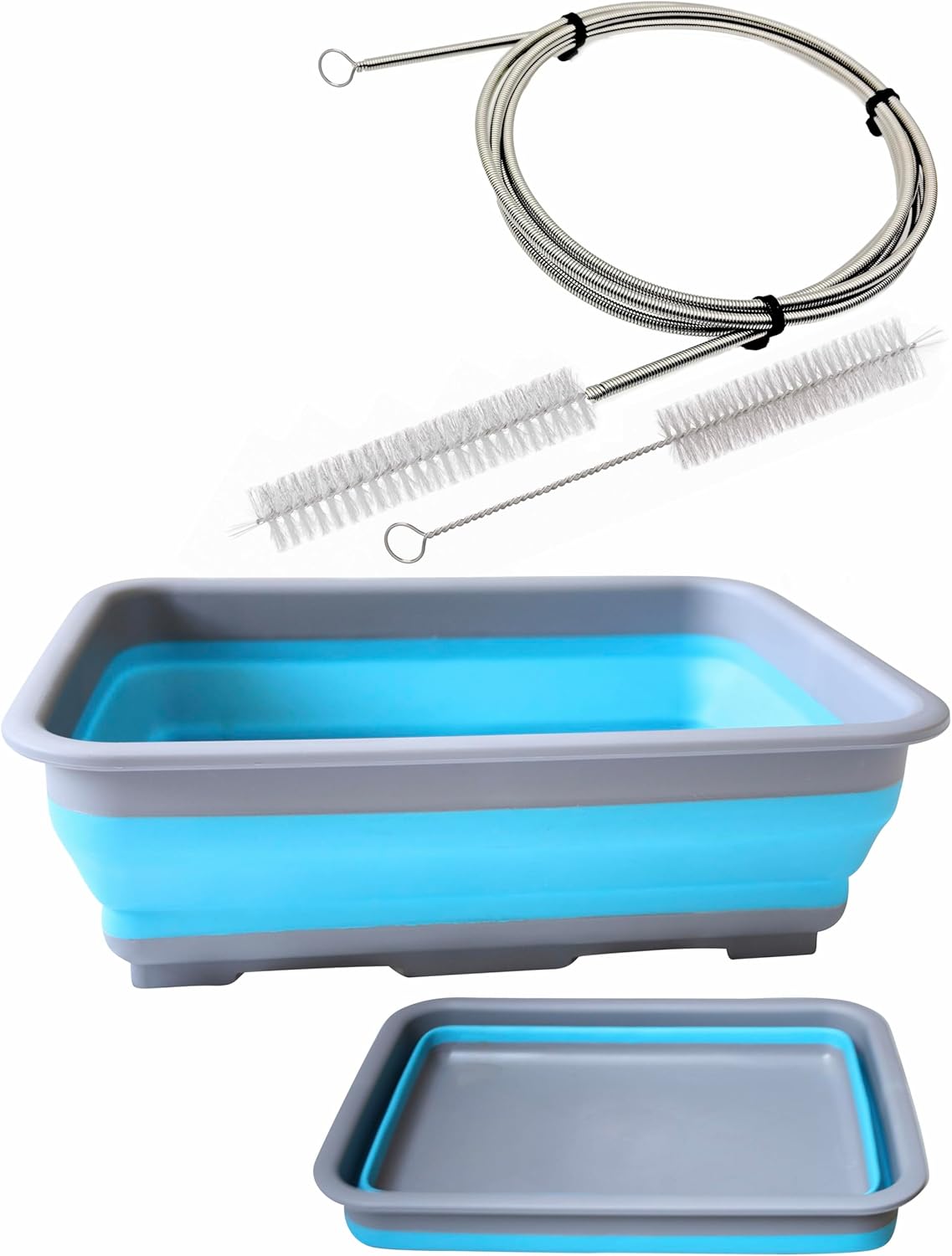 Hose and Mask for CPAP Cleaning Brush with Collapsible Wash Basin Bucket Tub – Essential Care Kit for CPAP Users, Suitable for 7 Feet Tubing and 22mm 19mm Diameter (Standard Set Basin & Brush) Hose and Mask for CPAP Cleaning Brush with Collapsible Wash Basin Bucket Tub – Essential Care Kit for CPAP Users, Suitable for 7 Feet Tubing and 22mm 19mm Diameter (Standard Set Basin & Brush)