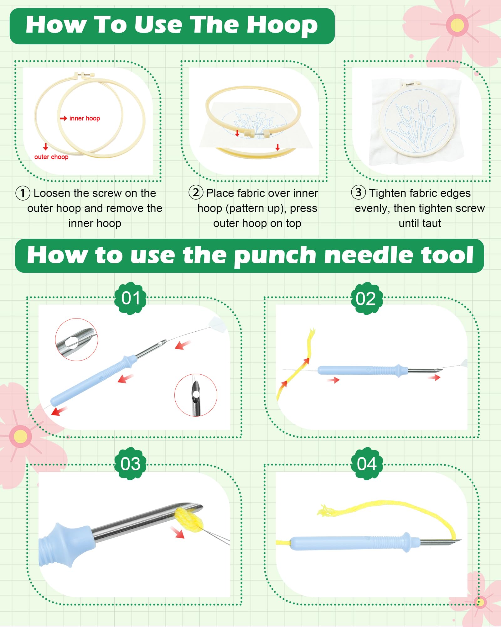 Punch Needle Kit for Beginners - Birthday Cake Patterns -3 Punch Needle Kit for Beginners - Birthday Cake Patterns -3