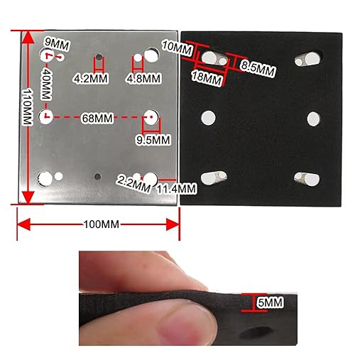 Miniatura 2 de Almohadilla lijadora para lijadora Makita BO4556 de 14 hojas que sustituye a Makita 158324-9-SPD17 BO4556 BO4557 BO4558 BO4565 (1 paquete)