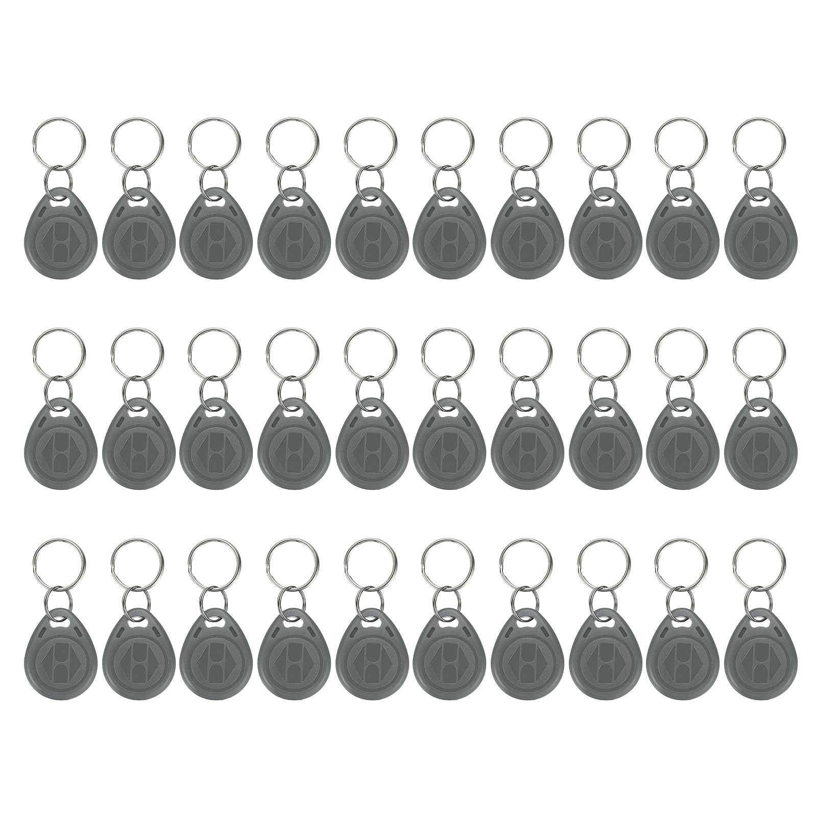 PATIKIL 125kHz T5577 RFID Key Fob Tag, (Gray) (30pcs), Writable Rewritable Smart Key Fobs Tags Blank Clone IC Card Key Classic 1K, Suit for - Entry Access Control Systems
