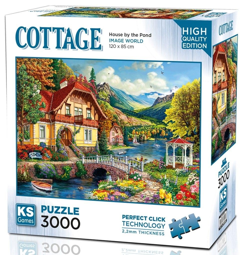 KS Games 3000 Parça Gölet Kenarındaki Ev Puzzle : Amazon.com.tr