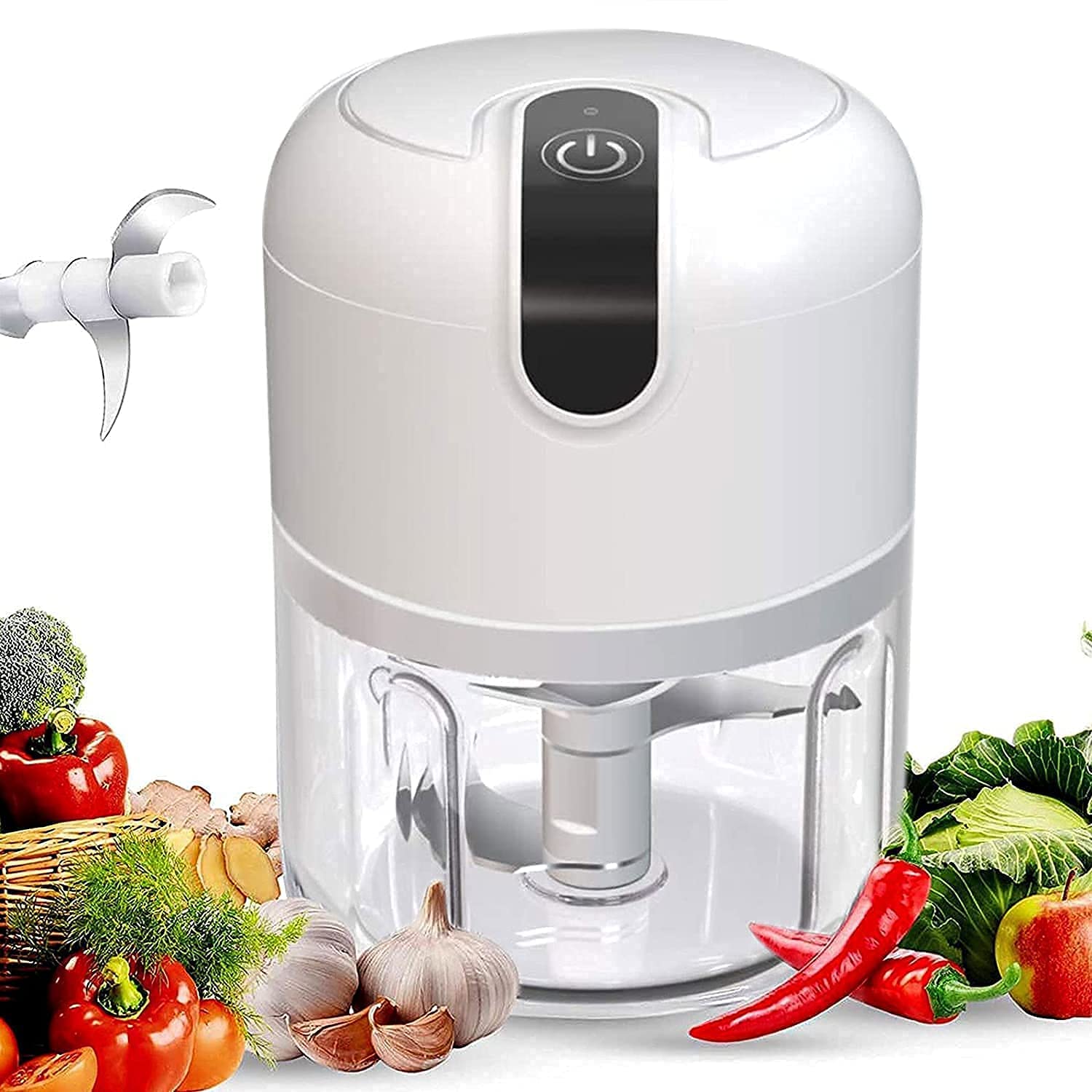 Sansham Wireless Usb Rechargeable Mini Electric Chopper, Food Processor For Garlic, Ginger, Onion, Vegetable, Meat, Nuts Stainless Steel Blades (250Ml) - 45 Watts (B0CQ4QBYGB) Amazon Price History, Amazon Price Tracker