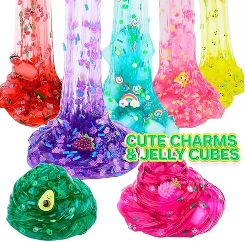 Miniatura 6 de Paquete de 8 slime transparente, juego de limo transparente para niños, regalos de fiesta, juguetes de Navidad, paquete de limo transparente