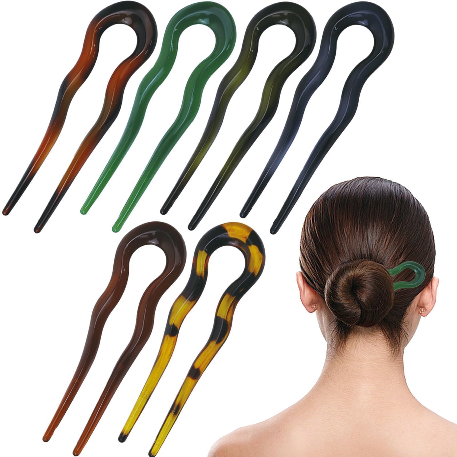 6 Pcs Vintage U-shaped Hair Fork French Pointy Hairpin Chignon U Bar Hair Clips Accessories Women Girls Hair Pin classic style