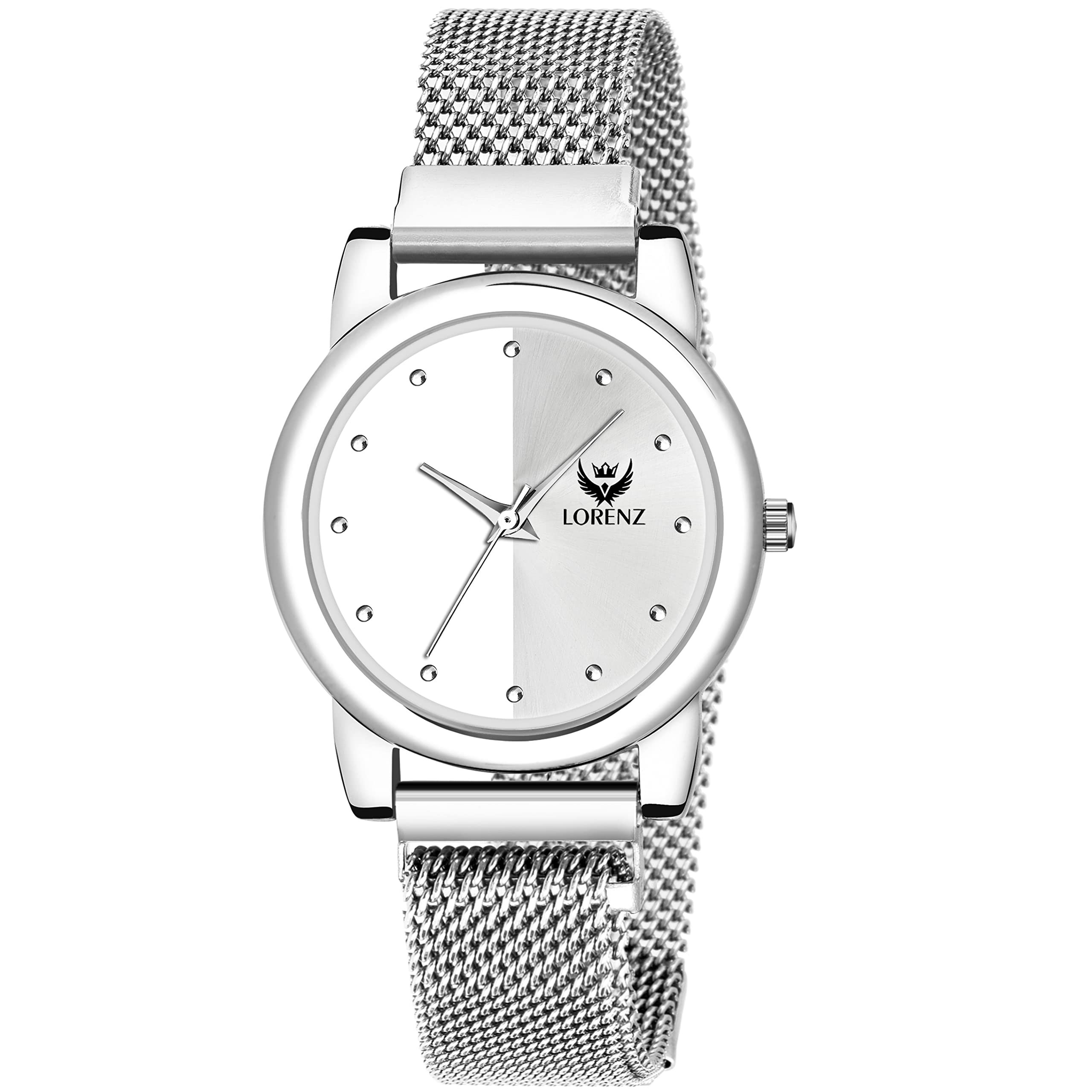 LORENZ Silver Dial & Silver Magnetic Mesh Strap Watch for Women & Girls | AS-116A (B09T9TB7NP) Amazon Price History, Amazon Price Tracker