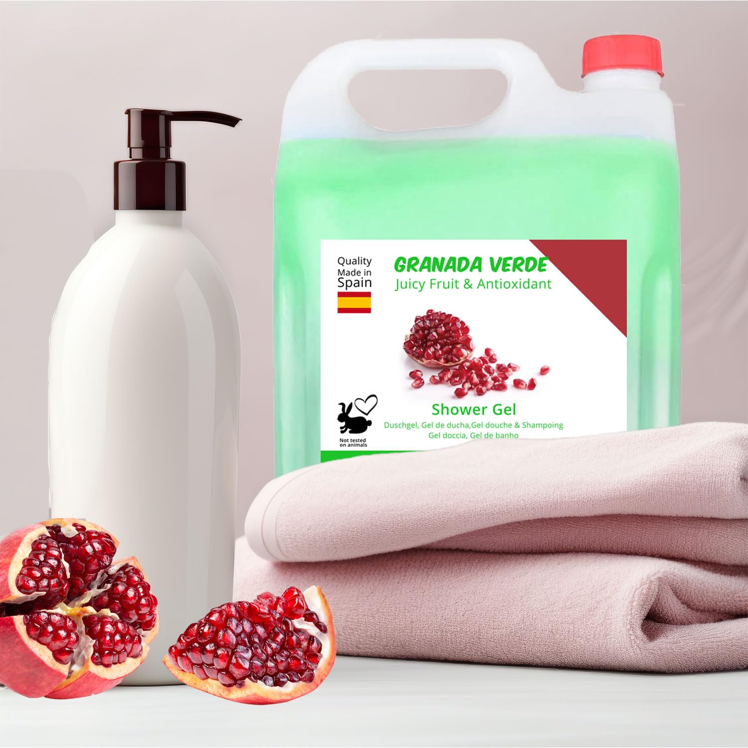 Zestaw 4 x żel pod prysznic - Żel pod prysznic - Karafka 5L Żel pod prysznic - Uzupełnianie żelu do kąpieli - Usługi hotelowe - Ekologiczny żel biodegradowalny - Żele pod prysznic hotelowy