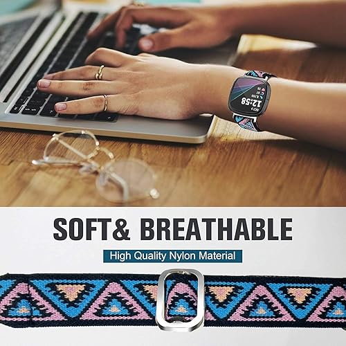 Miniatura 2 de Compatible con Cosmo JrTrack 3 Band, Lamshaw Correa de repuesto ajustable de nailon elástico compatible con Cosmo JrTrack 3  JrTrack 2 SE Smart