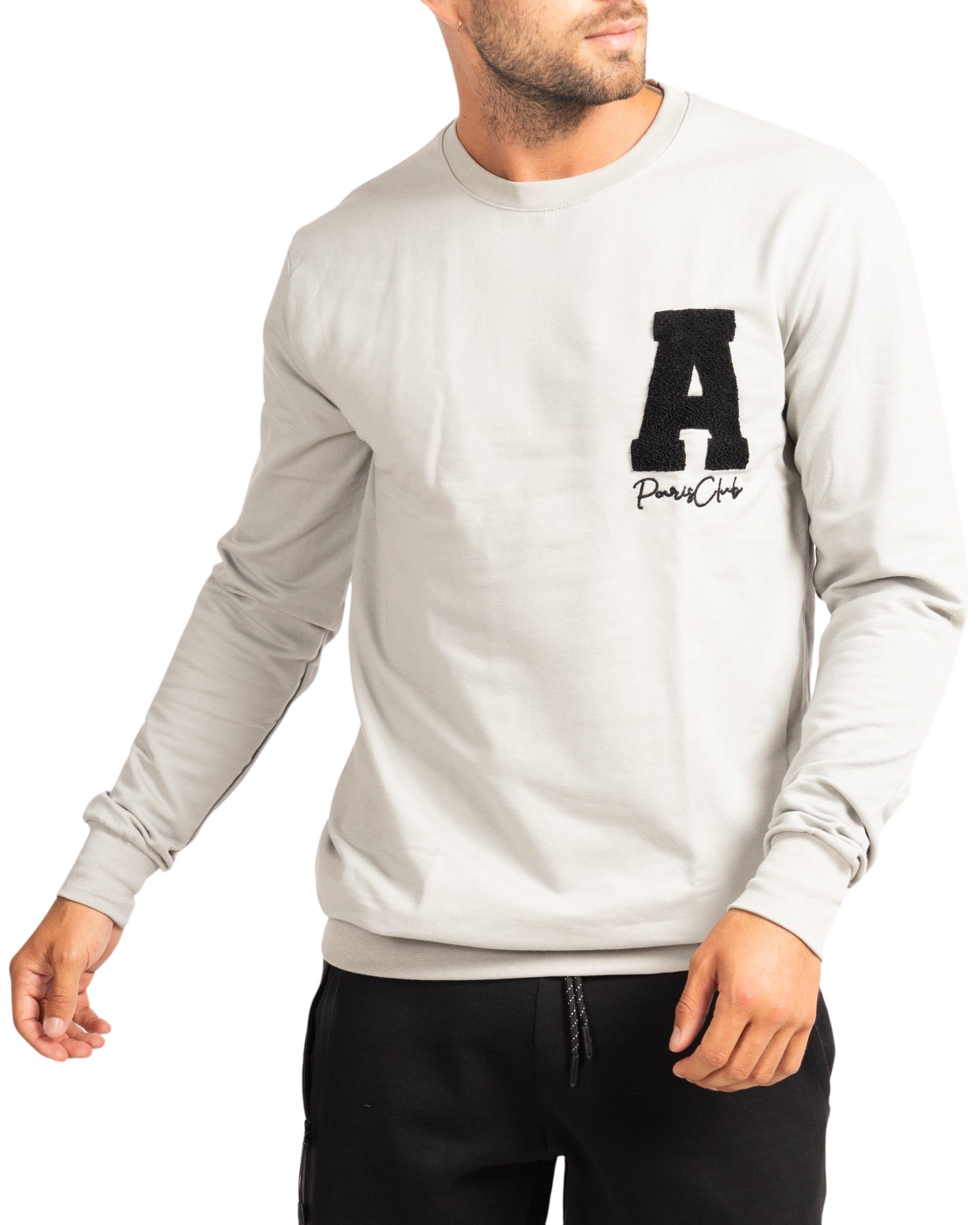 Subliminal Moda Suéter De Hombre De Manga Larga Cuello Redondo Liso Bordado A Tendencia - BX728