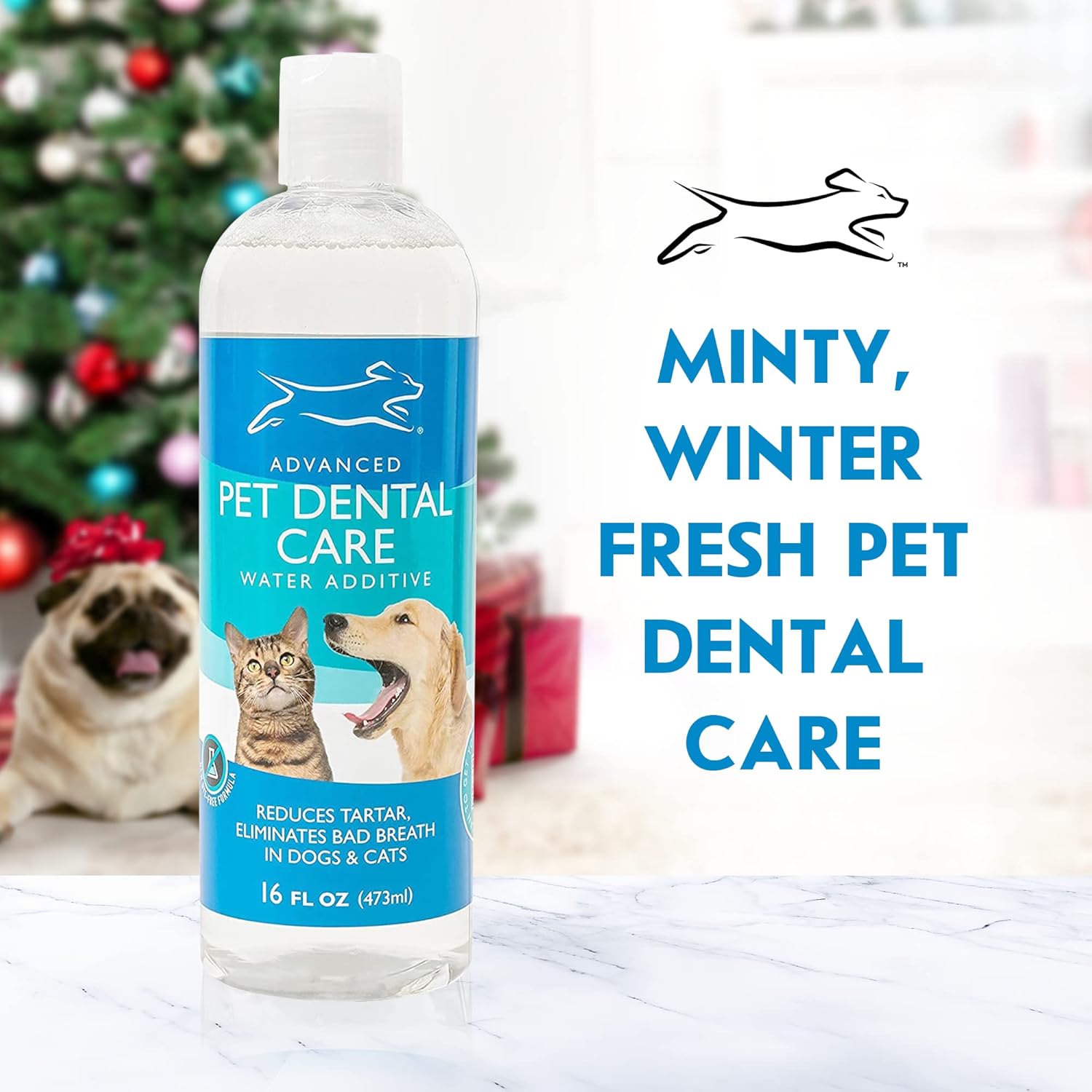 Emmy's Best Pet Products Advanced Pet Dental Care Water Additive - Premium Cat & Dog Dental Care and Dog Breath Freshener - No Brush Formula Tartar & Plaque Remover For Dogs Teeth : Pet Supplies
