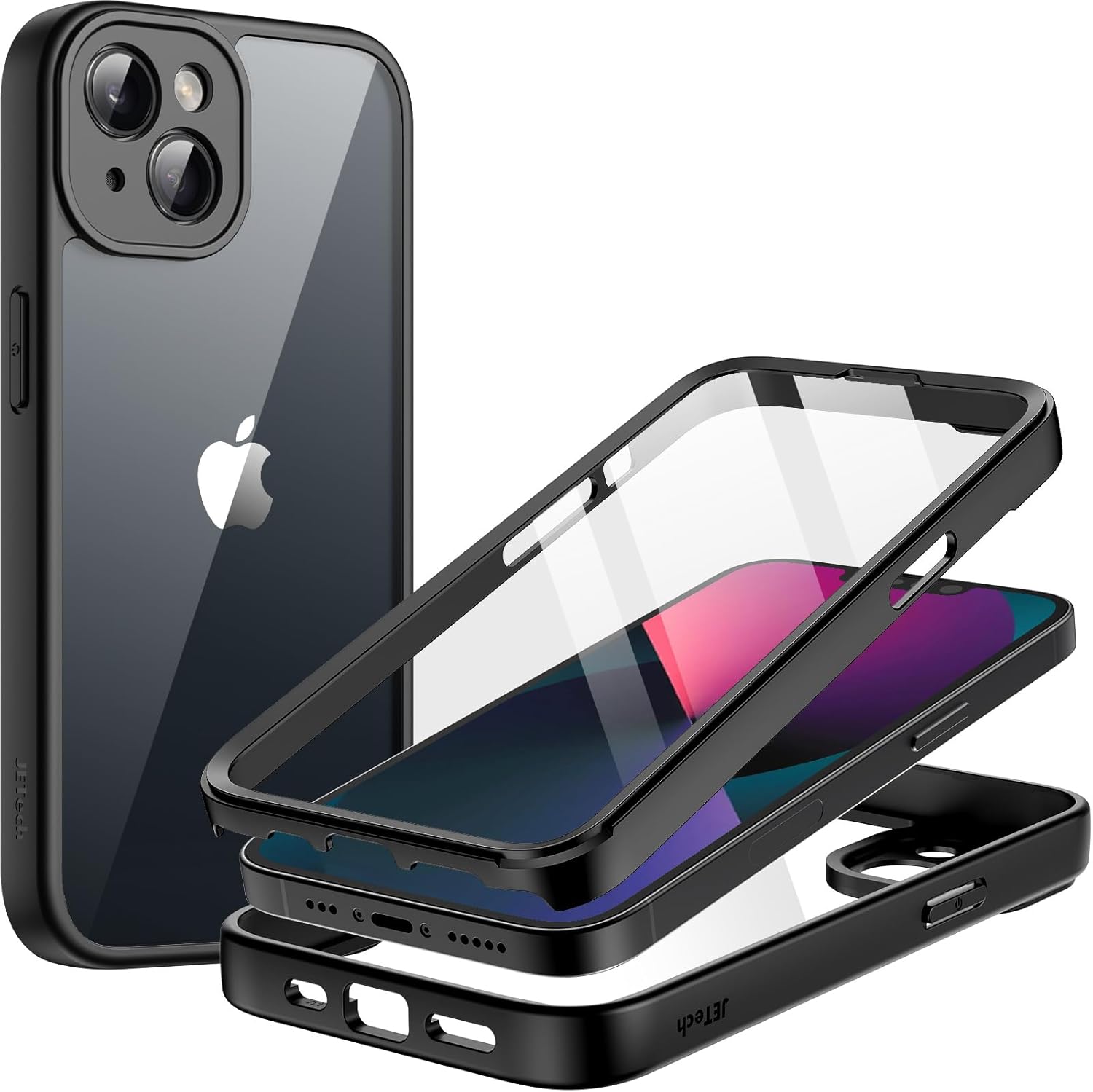 JETech Case for iPhone 13 6.1-Inch with Built-in Tempered Glass Screen Protector, 360 Degree Full Bo… JETech Case for iPhone 13 6.1-Inch with Built-in Tempered Glass Screen Protector, 360 Degree Full Bo…