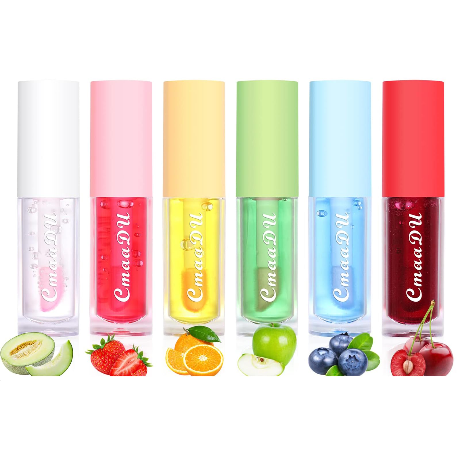 Mrettick Hydrating Lip Glow Oil 6 Pack Moisturizing Lip Balm Fruit-Flavored Lip Gloss Set Lip Care Kit