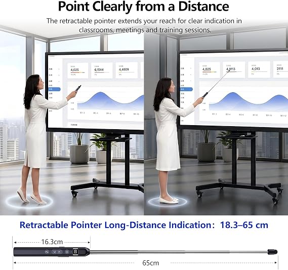 N21 Bluetooth Presentation Clicker with Telescopic Pointer for Powerpoint