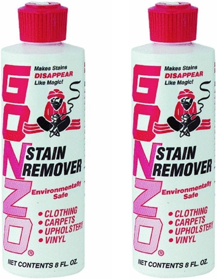 Gonzo Natural Magic Stain Remover - 2 Pack - Non-Toxic Carpet Clothing Sweat Wine Blood Laundry Stain Remover and Cleaner - 8 Ounces