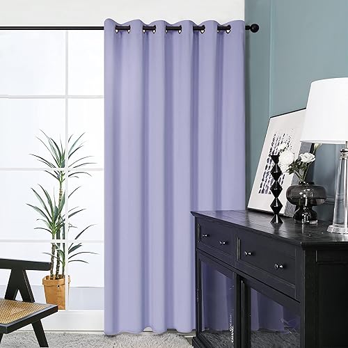 Miniatura 135 de Deconovo Darken - Cortina opaca con aislamiento térmico y ojales para sala de estar, 42 x 63 pulgadas, color blanco puro Negro,Beige claro,Azul