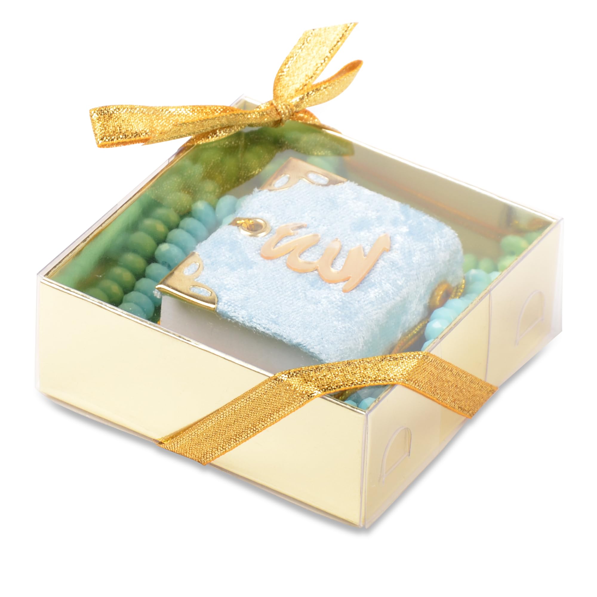 Set of 10 Islam Quran Tasbeeh Islamic Set | Holy Quran Prayer Beads Gift Box Favor (Cappucino)