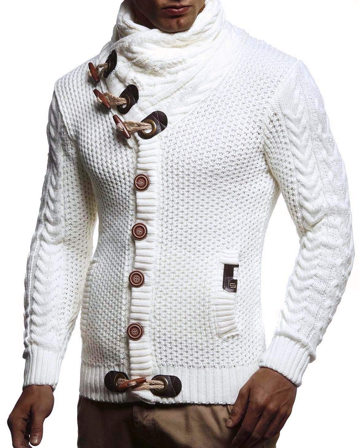 Leif Nelson LN4195 Cardigan tricoté pour Homme