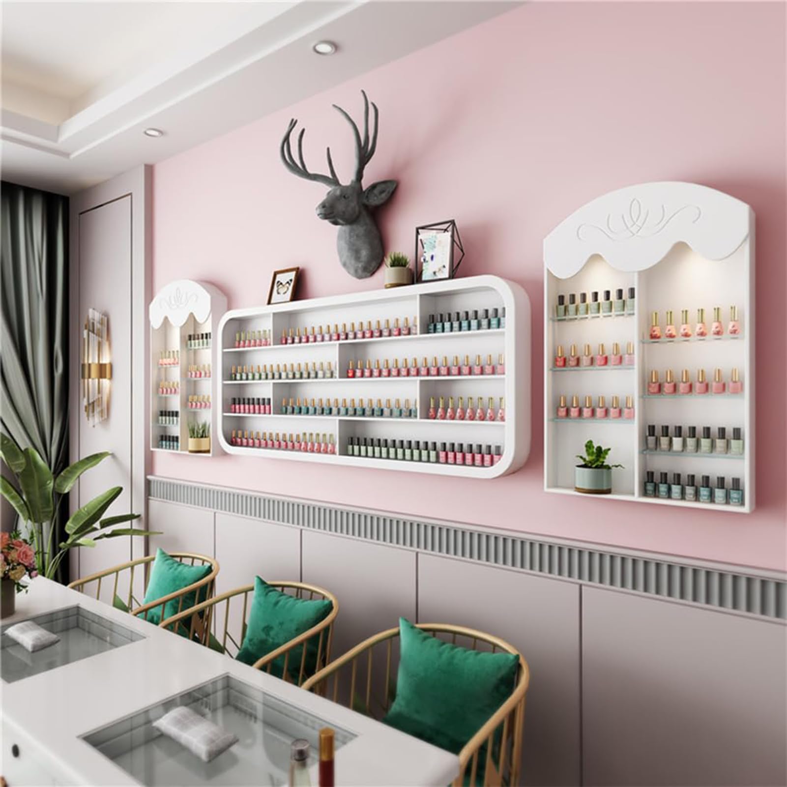 Organizador Esmaltes Uñas Pared Salón, Estante Rectangular Estación