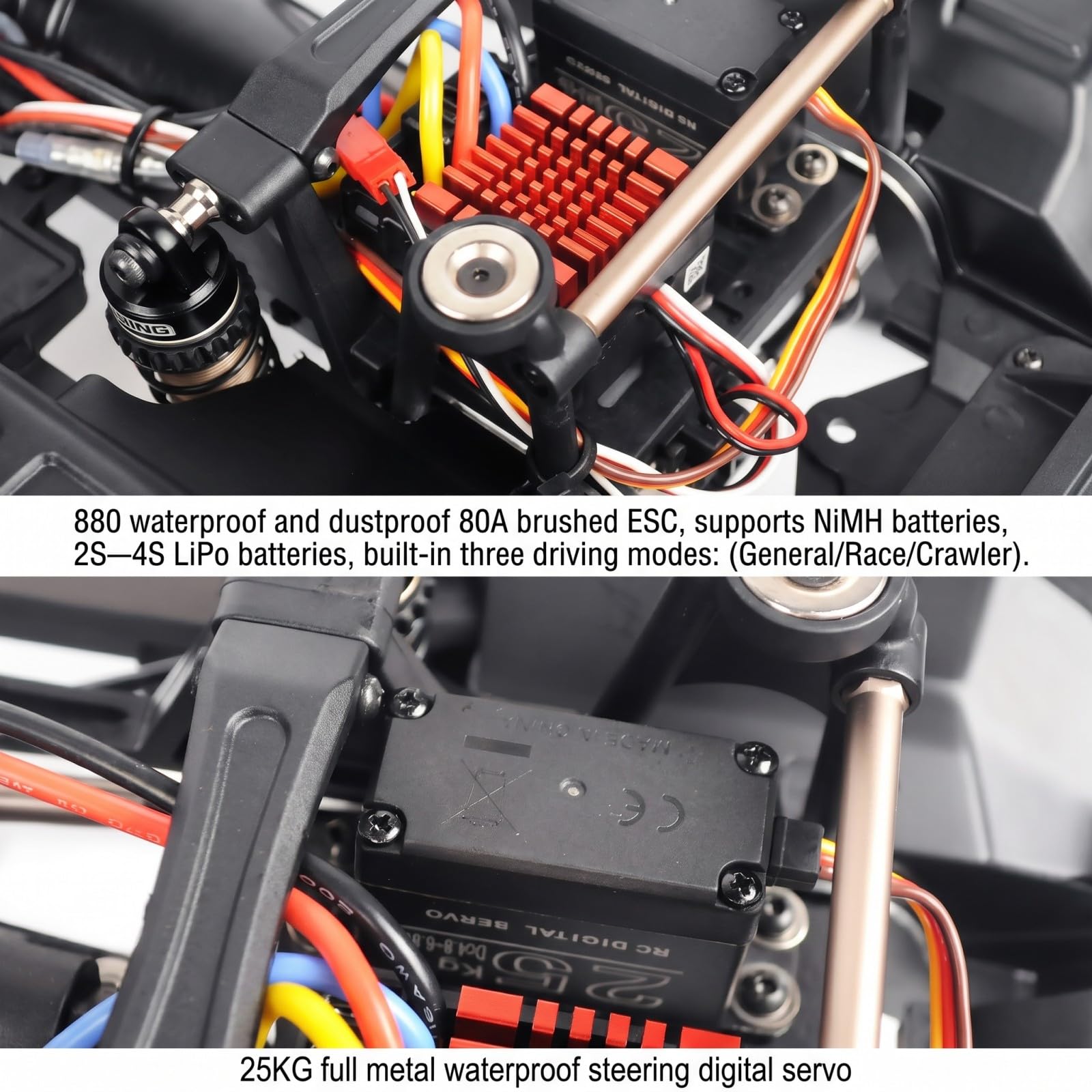 1:8 4WD RC Crawler con transmisión de dos velocidades, accionamiento