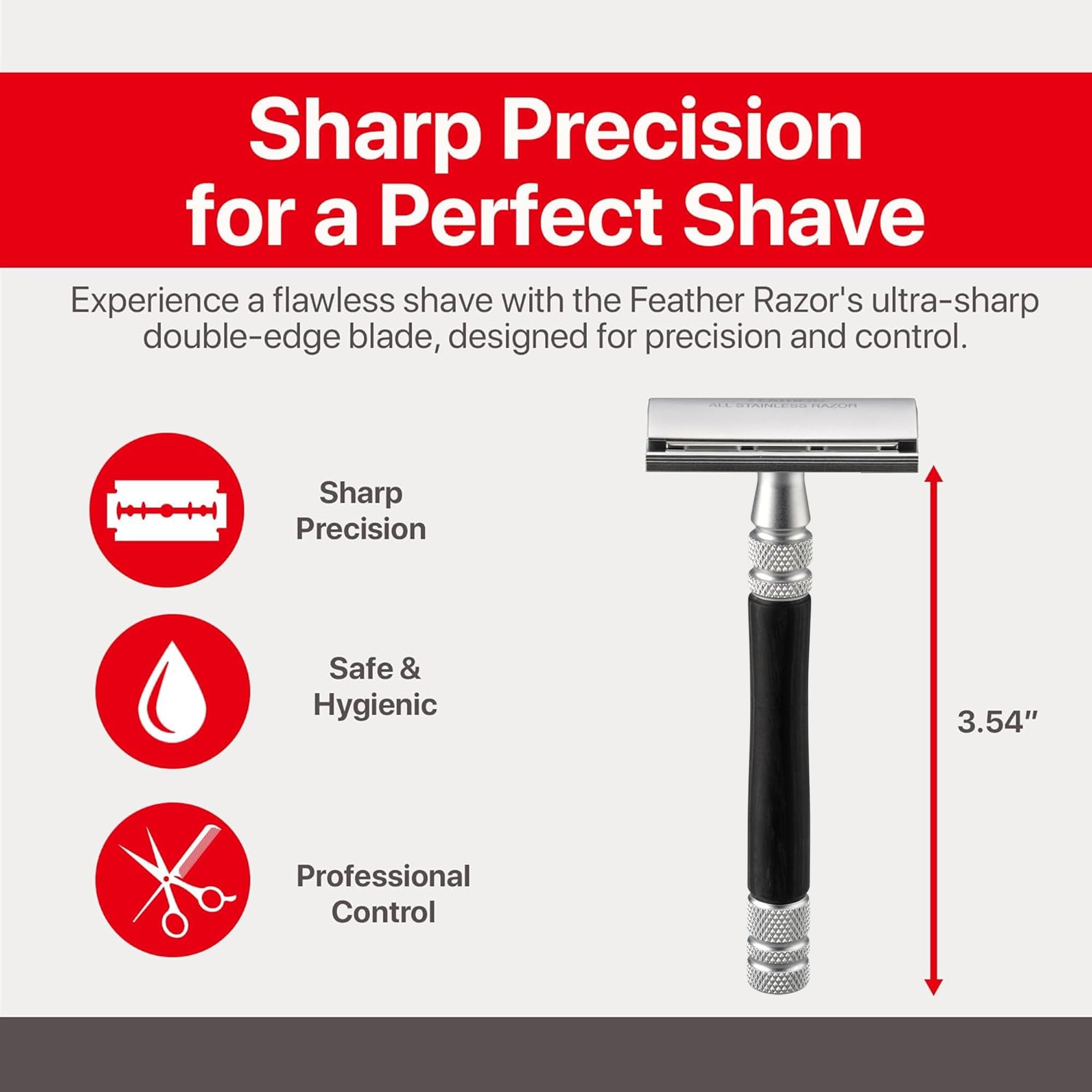 Amazon.com: Feather - Wood Handle Stainless Double Edge Razor with