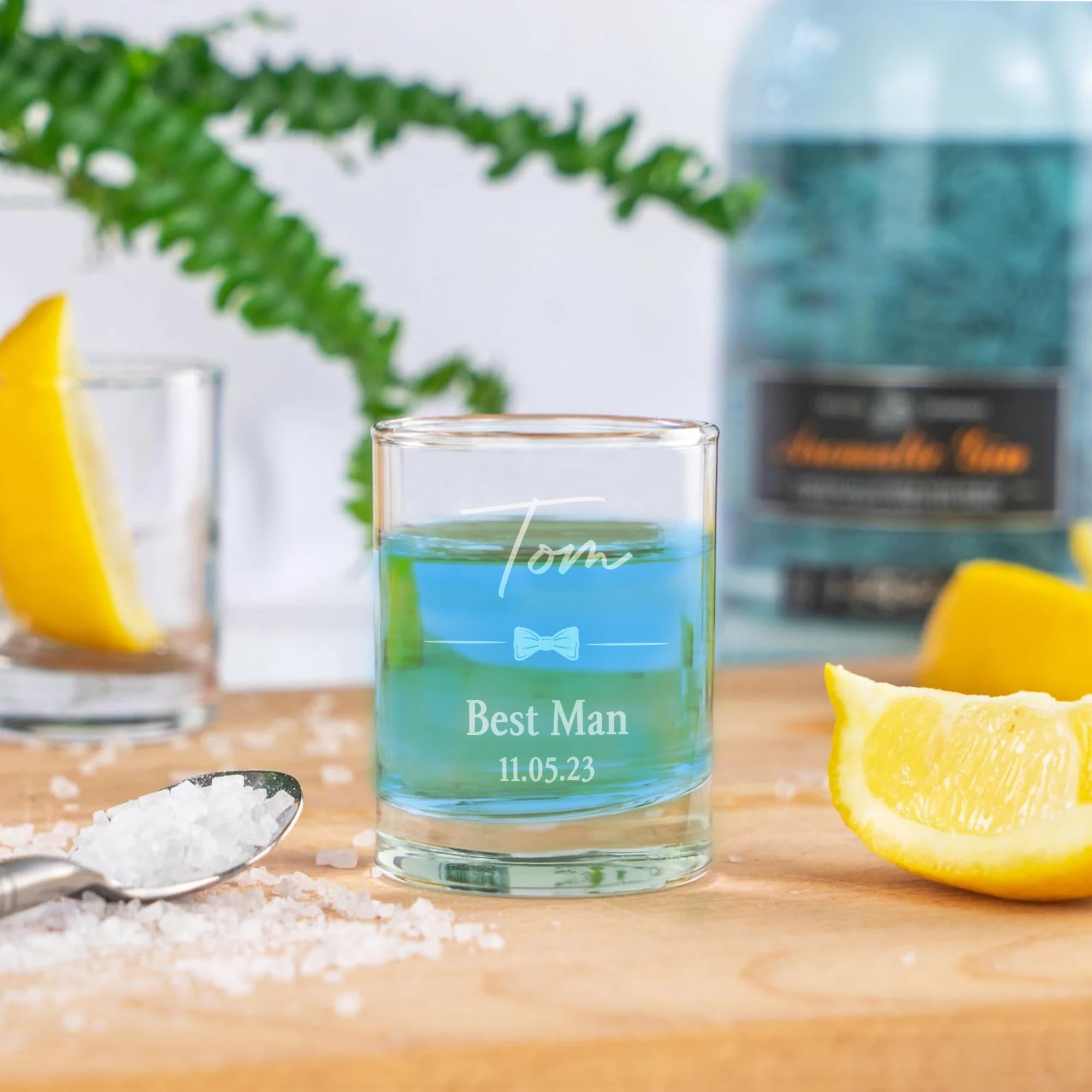 So Bespoke Engraved Shot Glass Personalised Shot Glasses Novelty Gift Idea for Birthday Weddings Best Man Groomsman Gift (Style 2)