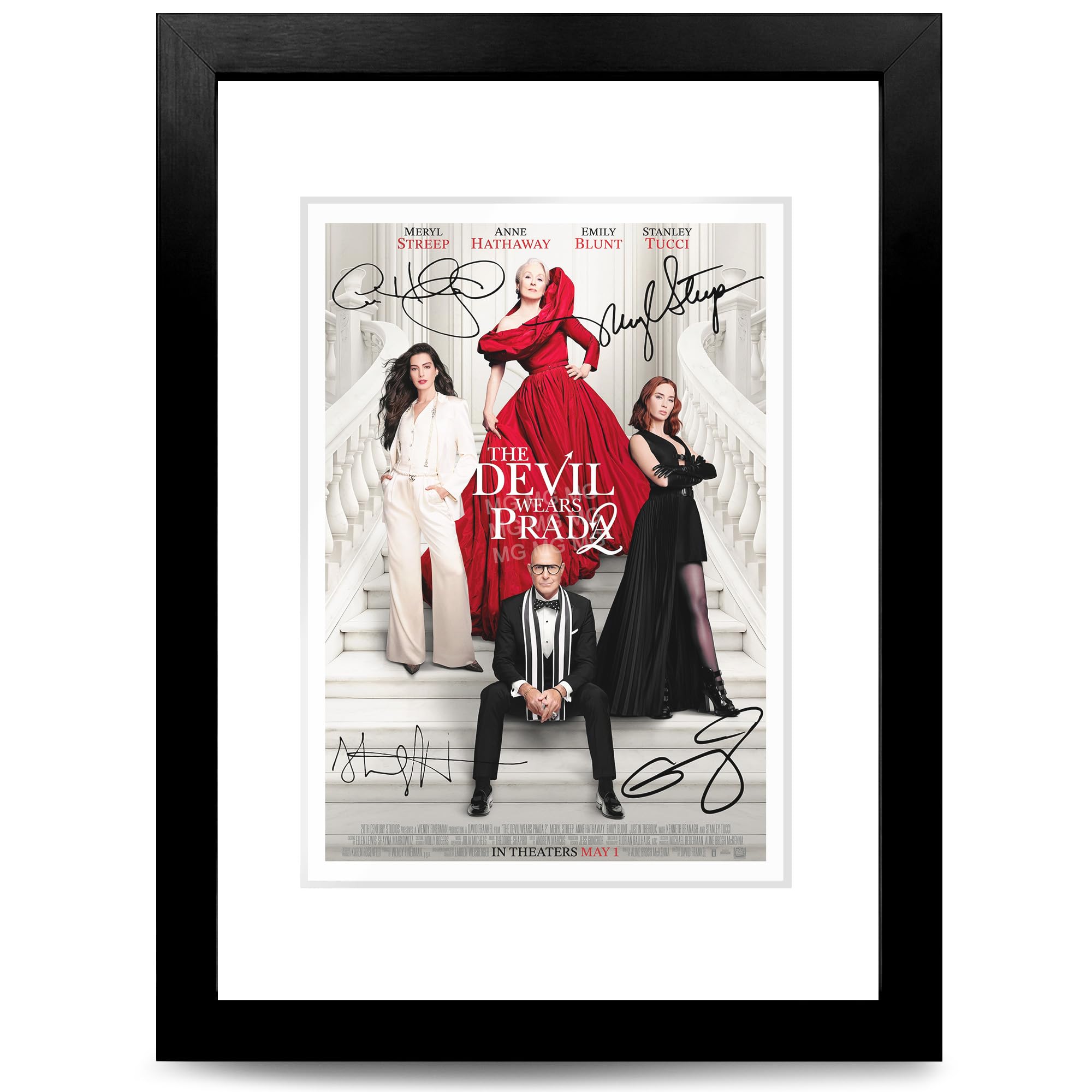 The Devil Wears Prada 2 Cast Signed A4/A3 Poster Photo Print Framed Autograph Gift Movie Fashion Film Meryl Streep Anne Hathaway Emily Blunt (Prada 2, A4 Framed & Mounted)