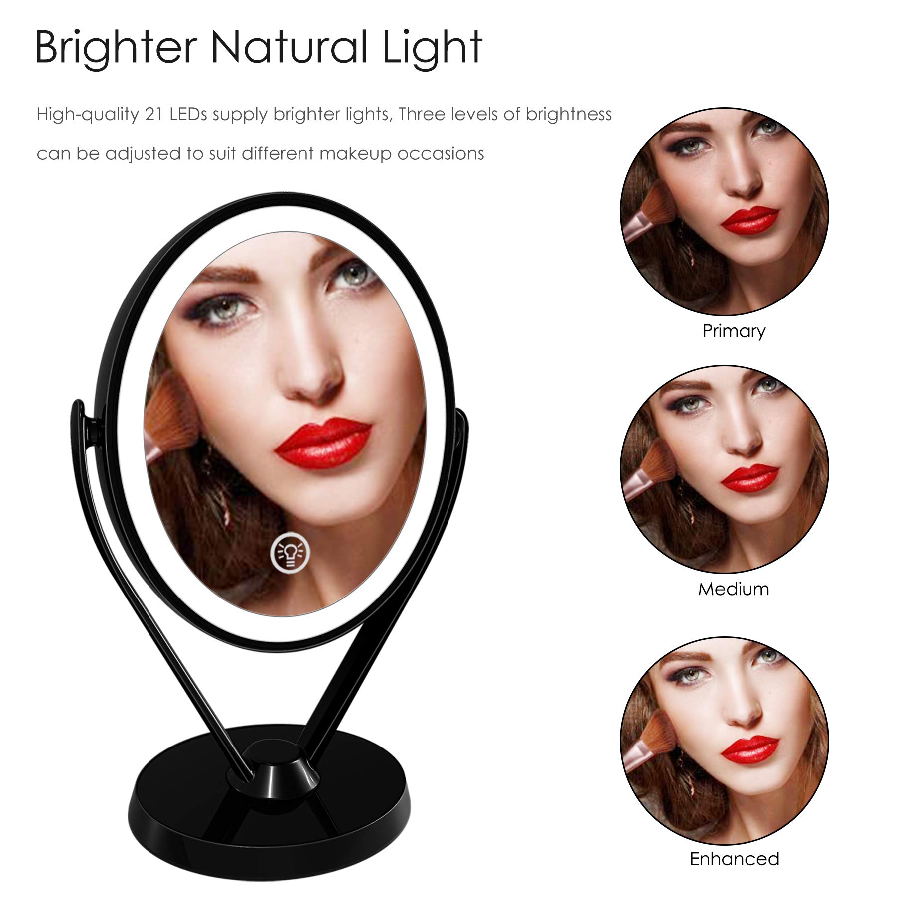 Buy Aesfee DoubleSided 1x/7x Magnification LED Makeup Mirror with