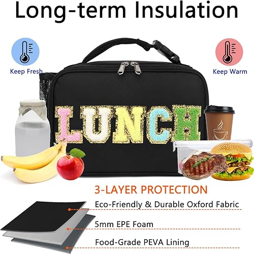 Miniatura 2 de Lonchera térmica reutilizable para la escuela, bolsas de almuerzo congelables duraderas para niños, niñas, hombres y mujeres, kit de lonchera