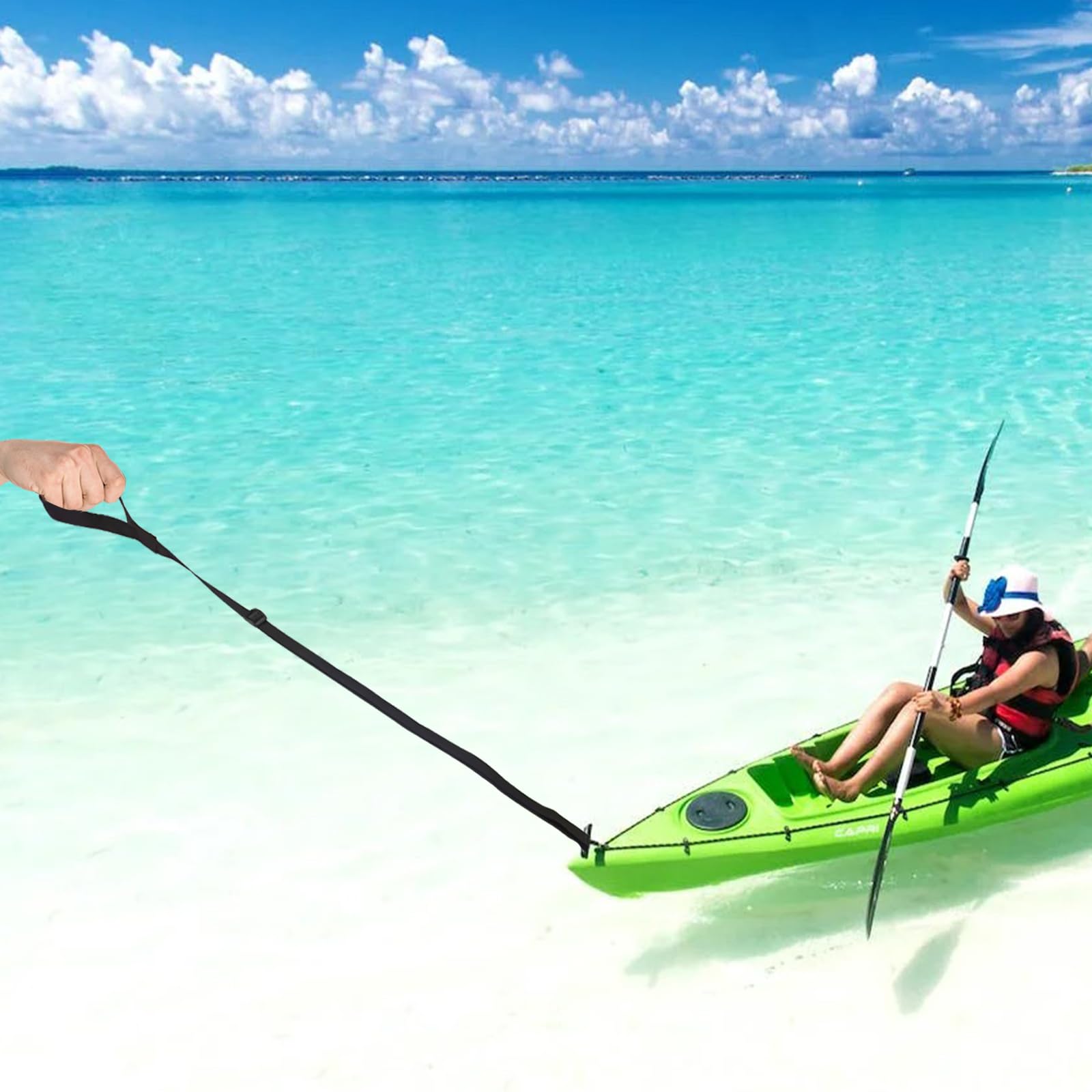 Aginkgo Cuerda De Remolque Para Kayak, Correa De Asistencia De Pie, Asas De Arrastre De Canoa, Cuerda De Tracción SUP, Accesorios De Kayak, Mango De Remolque, Correa De Remolque Multiusos Para