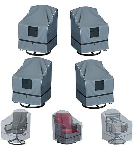 Outdoor Swivel Lounge Chair Cover 4 Pack, Waterproof Heavy Duty,