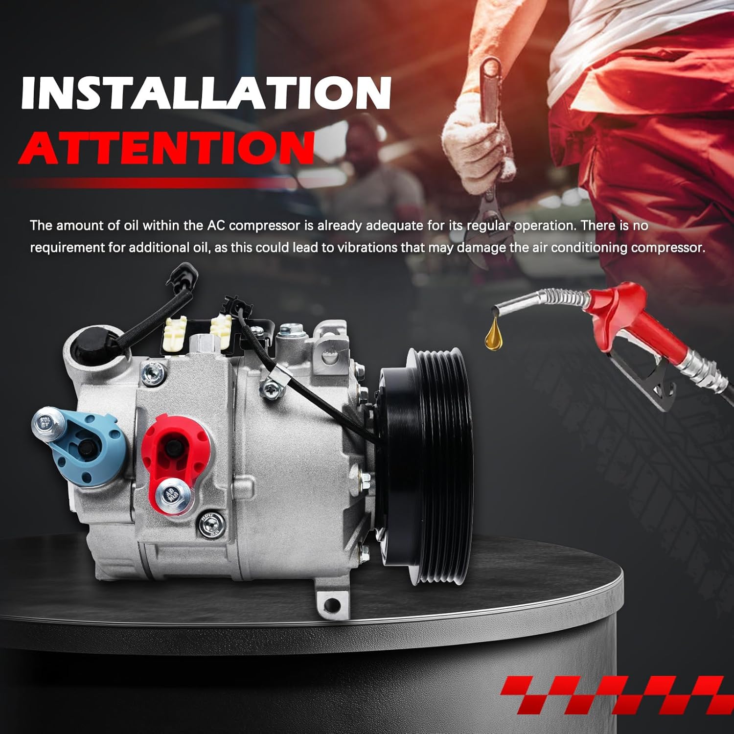 AC Compressor Fit for 2008-2012 LR2 3.2L 2011-2016 S60 XC60 3.0L, A/C Air Conditioning Compressors with Clutch Replace for 68675