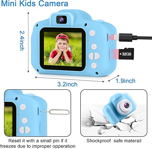 Miniatura 5 de GKTZ Juguetes para niñas de 3 a 8 años, cámara de video digital para niños, videocámara para niños, regalos de cumpleaños para niñas de 3, 4, 5, 6,