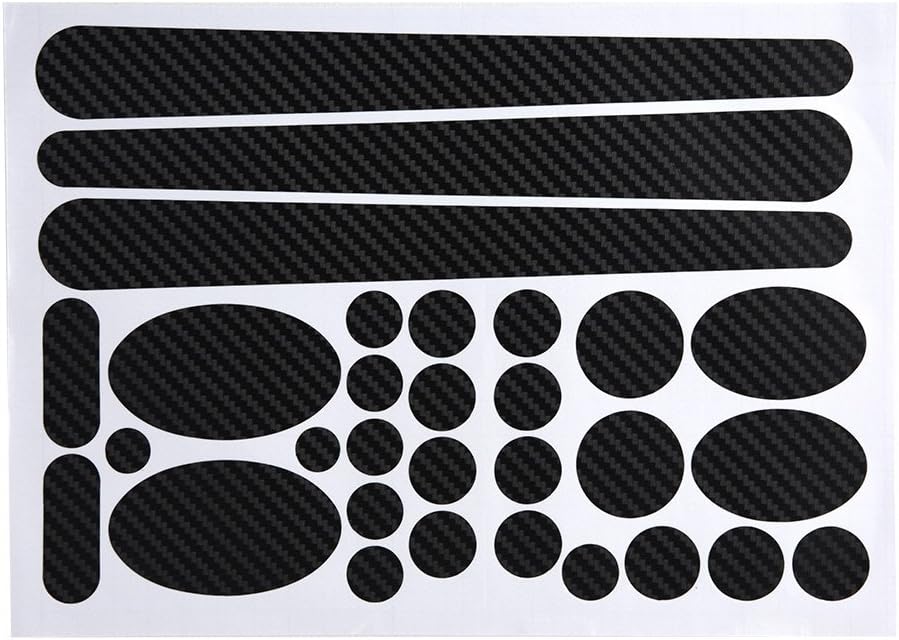 30pcs Chainstay and Frame Sticker Protector Kit for Bikes, Carbon Texture Oval Circle Strip Decal Decorating Film (Carbon Fiber)