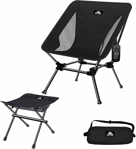 Silla de camping, silla compacta de 2 vías, silla plegable portátil, silla de playa con bolsillo lateral, silla de senderismo ligera, silla de