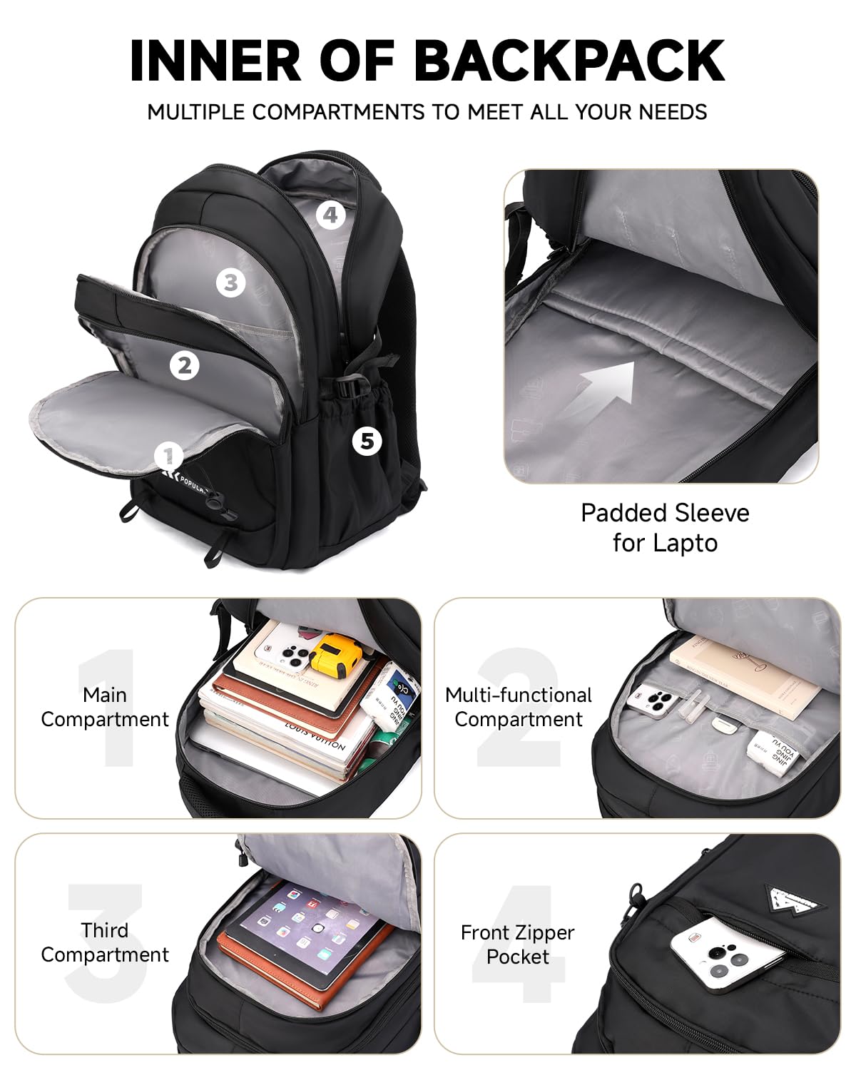 Amythe Mochila para adolescentes y niños, 38 l, grande, mochila escolar universitaria para portátil de 16 pulgadas, transpirable, mochila escolar para hombre para viajes