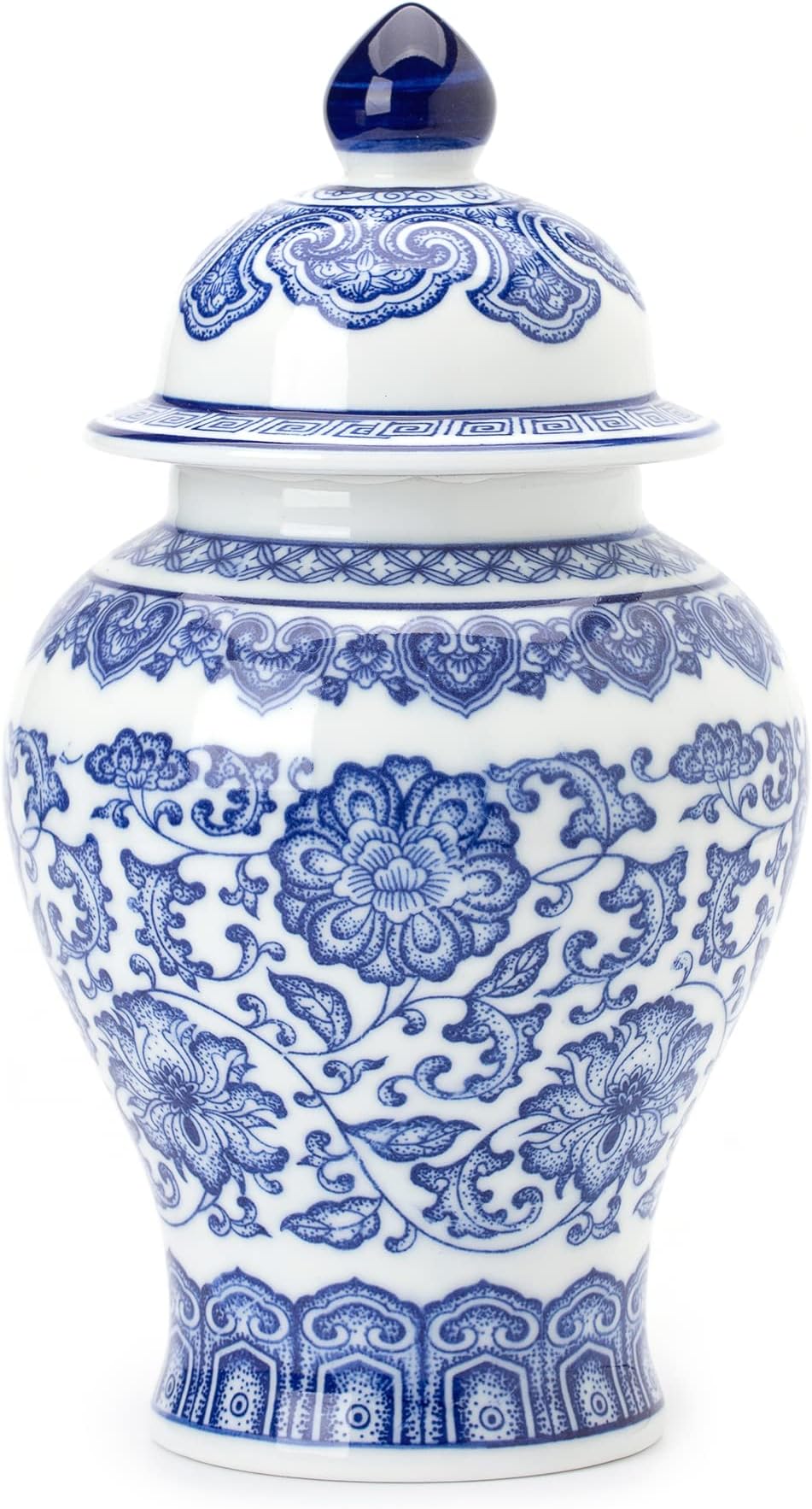 Blue and White Ginger Jars for Home Décor,Small Chinoiserie Porcelain, Good Ideal for Room, Office Decoration,9.8" H