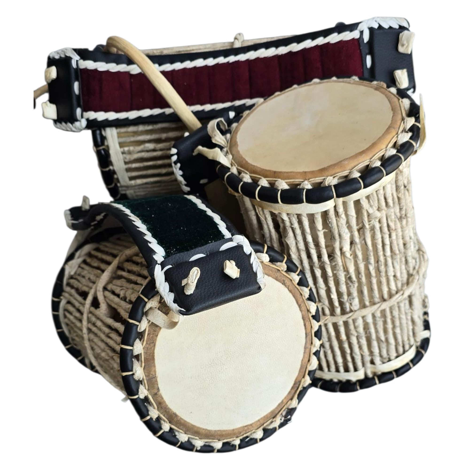 Lingoberry Handmade: gadający bęben (Gangan) dla dzieci i dorosłych – autentyczny nigeryjski bęben joruba z bijakiem – tradycyjny afrykański instrument perkusyjny (rozmiar M)