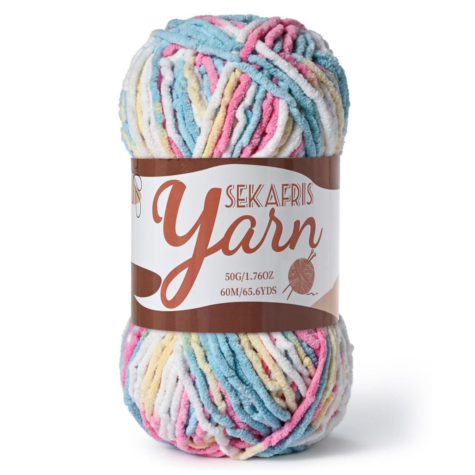 Chenille Yarn for Crocheting Plush Blanket Crochet Yarn Candy