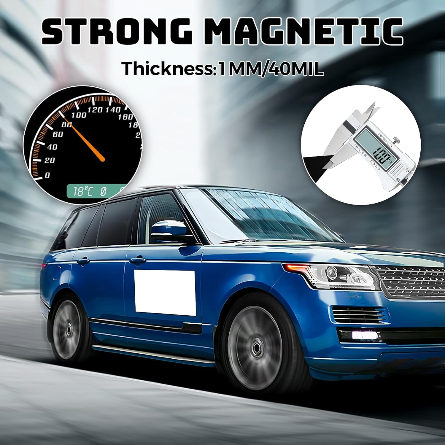 CUHIOY Blank Car Magnetic Sheets - 2 Pack 24"x12" Strong Flexible Car Magnet Sign for Covering Advertising Business and Company Decals（for HOA, Prevent Car Door Bumper Scratches & Dents, 40mils