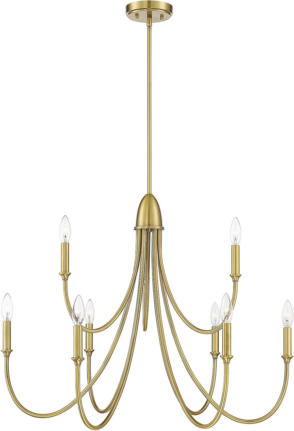Savoy Essentials 1-2541-9-322 Cameron Chandelier, 9-Light 360 Total Watts, Warm Brass