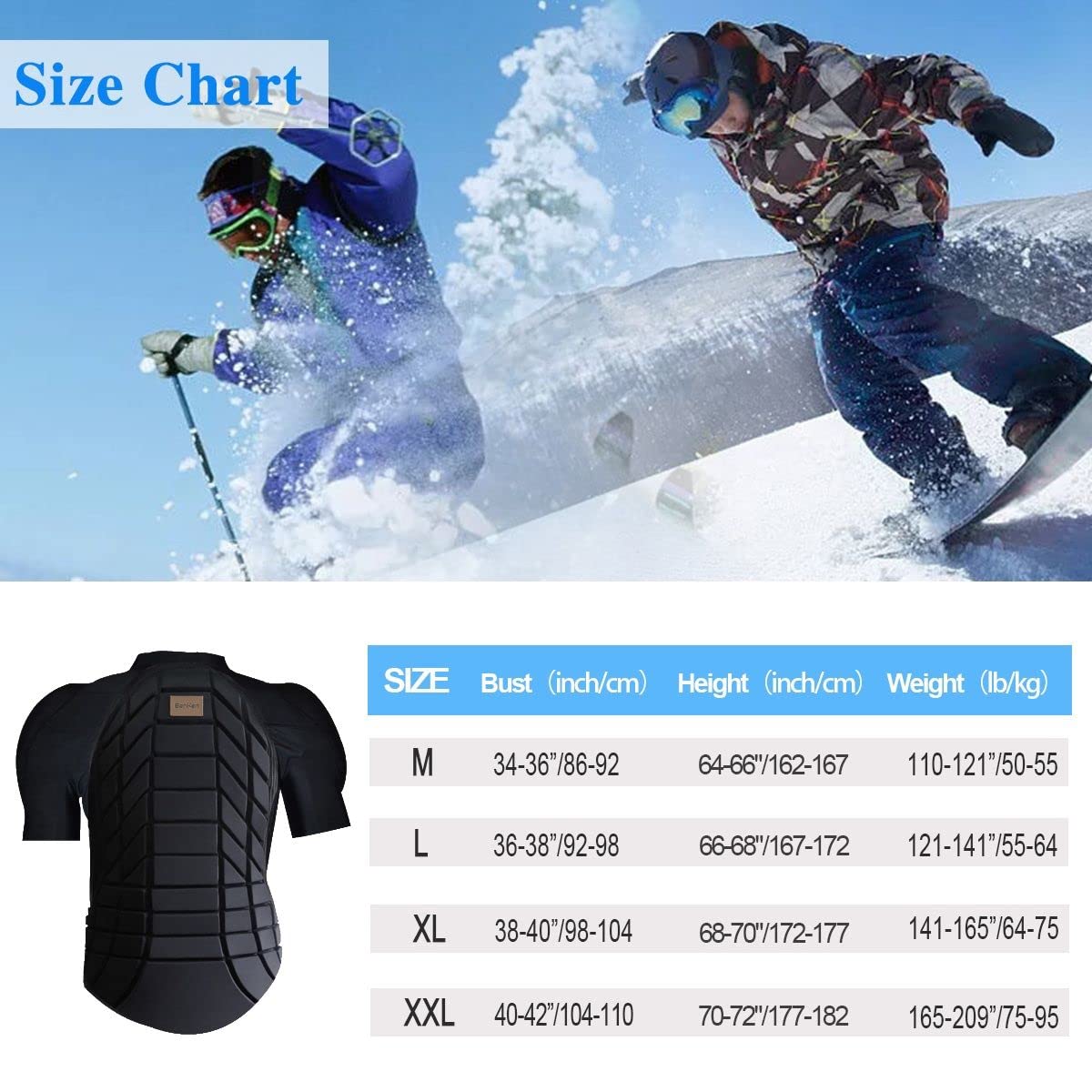 Benkenultra Light Protective Gear Skiing Body Armor Spine Back