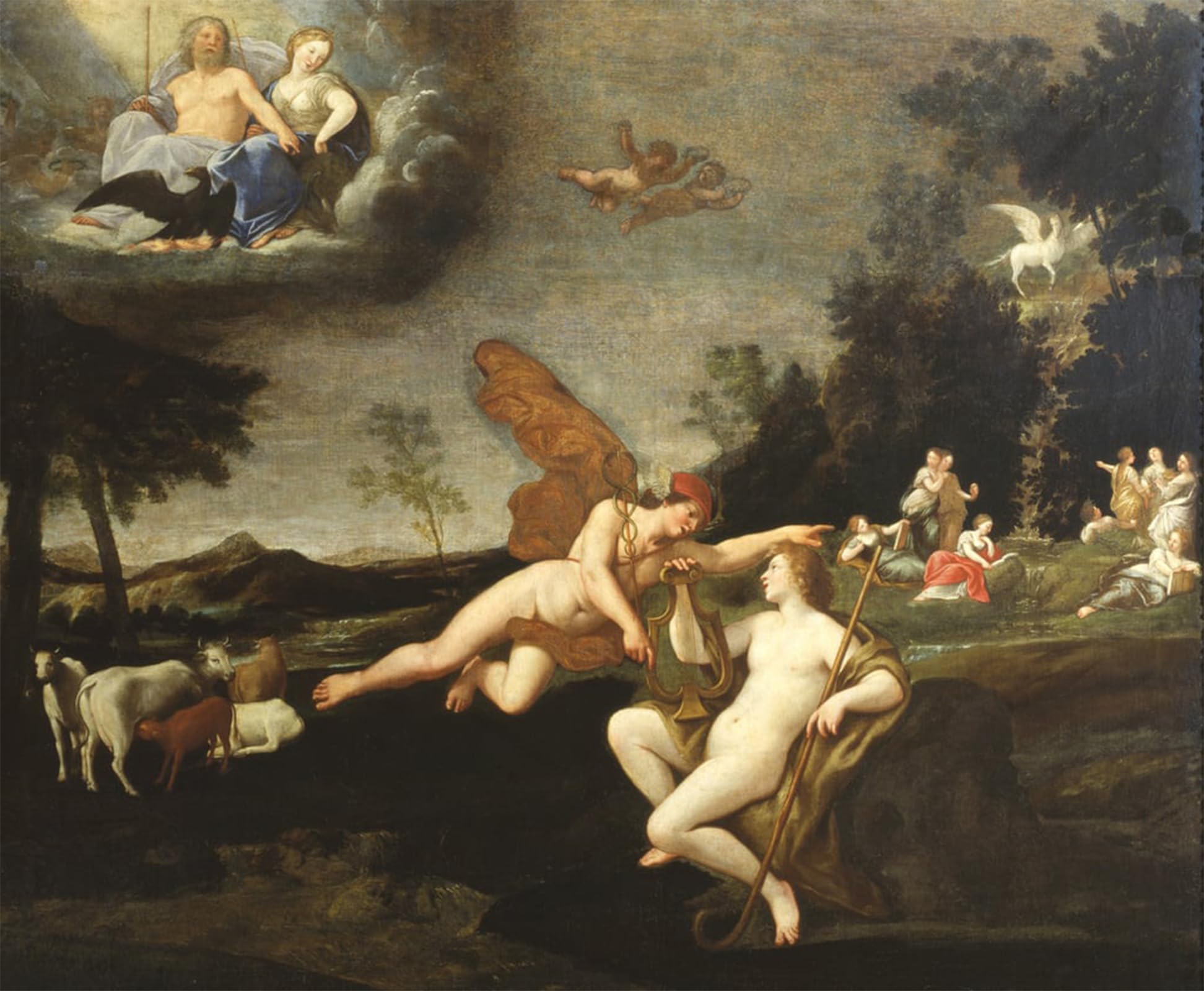 ARTXLXXBN Famous Painting Canvas Artwork Graffiti Print Famous Painting by Francesco Albani Portrait Canvas Image for Home Decor 60x90cm