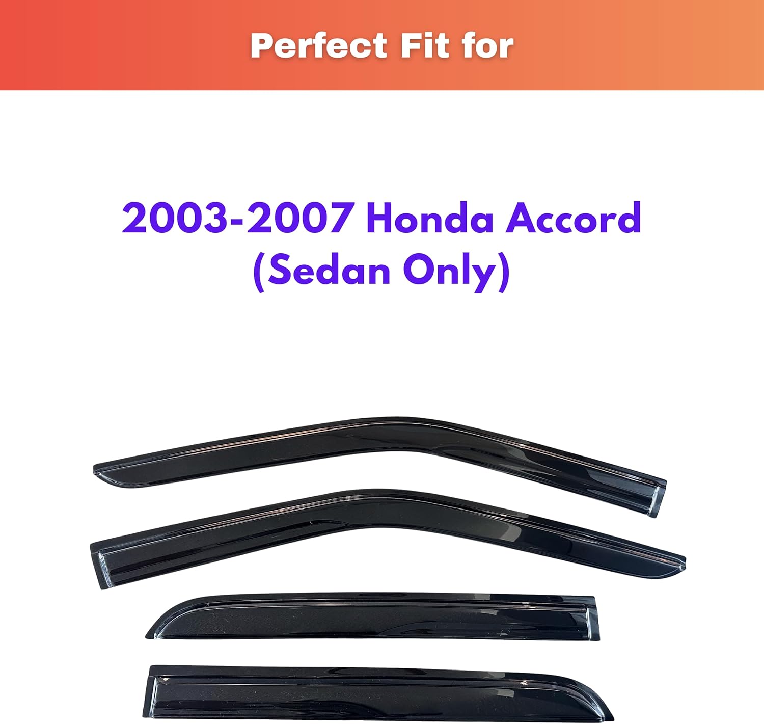 KPY Rain Guards Fit for 2003-2007 Honda Accord, Out-Channel Window Visors Vent Wind Deflectors 4PC, Car Accessories for 03-07 Accord (Sedan Only) 2003-2007 Accord
