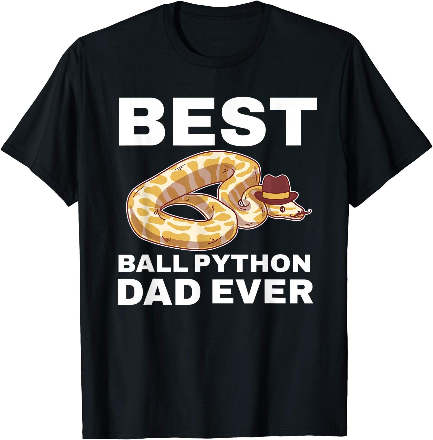 Ball Python Dad Beard Mustache Pet Snake T-Shirt