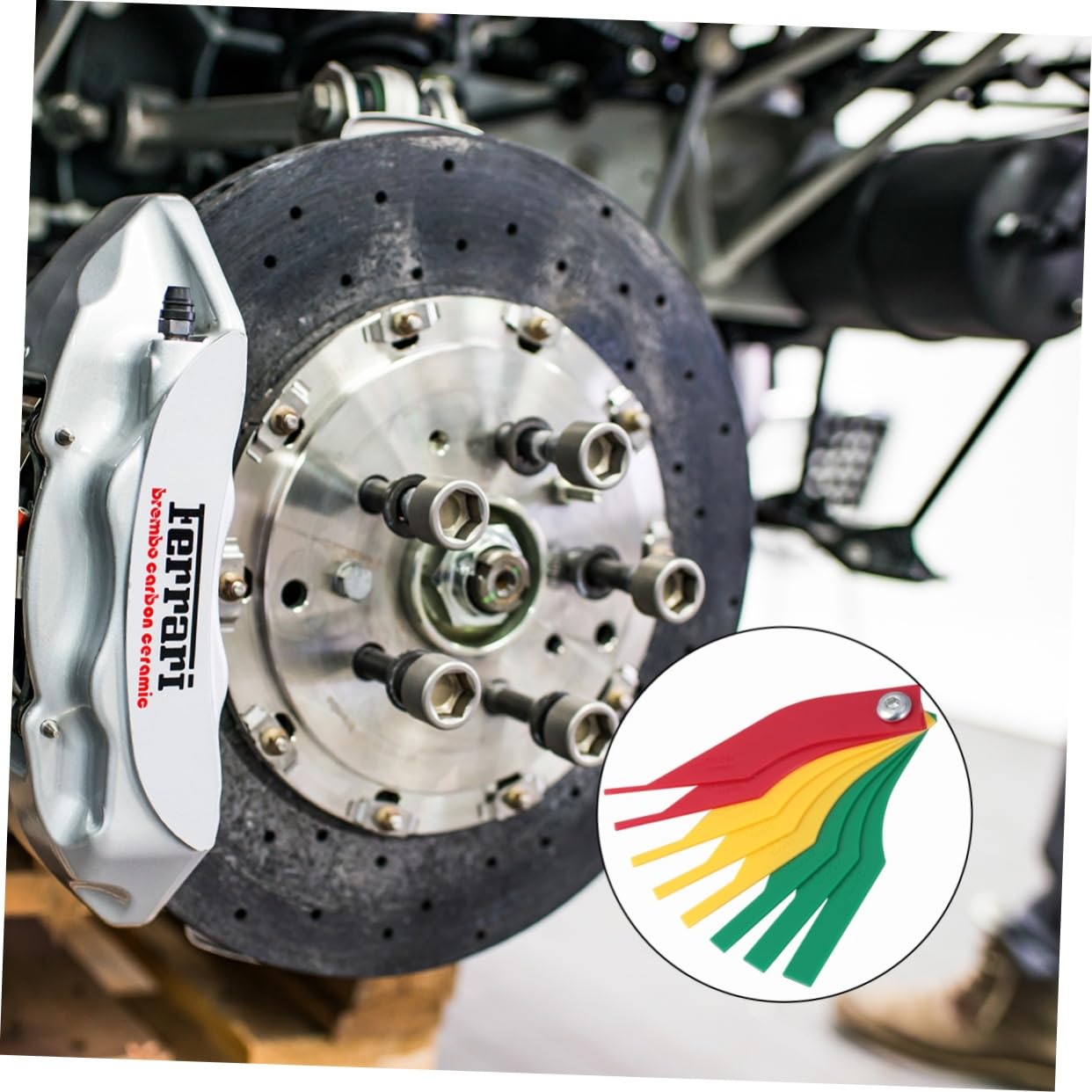 ibasenice 10pcs Gauge for Brake Pad Brake Pad Scale Easy to Use Car Thickness Measurement Tool