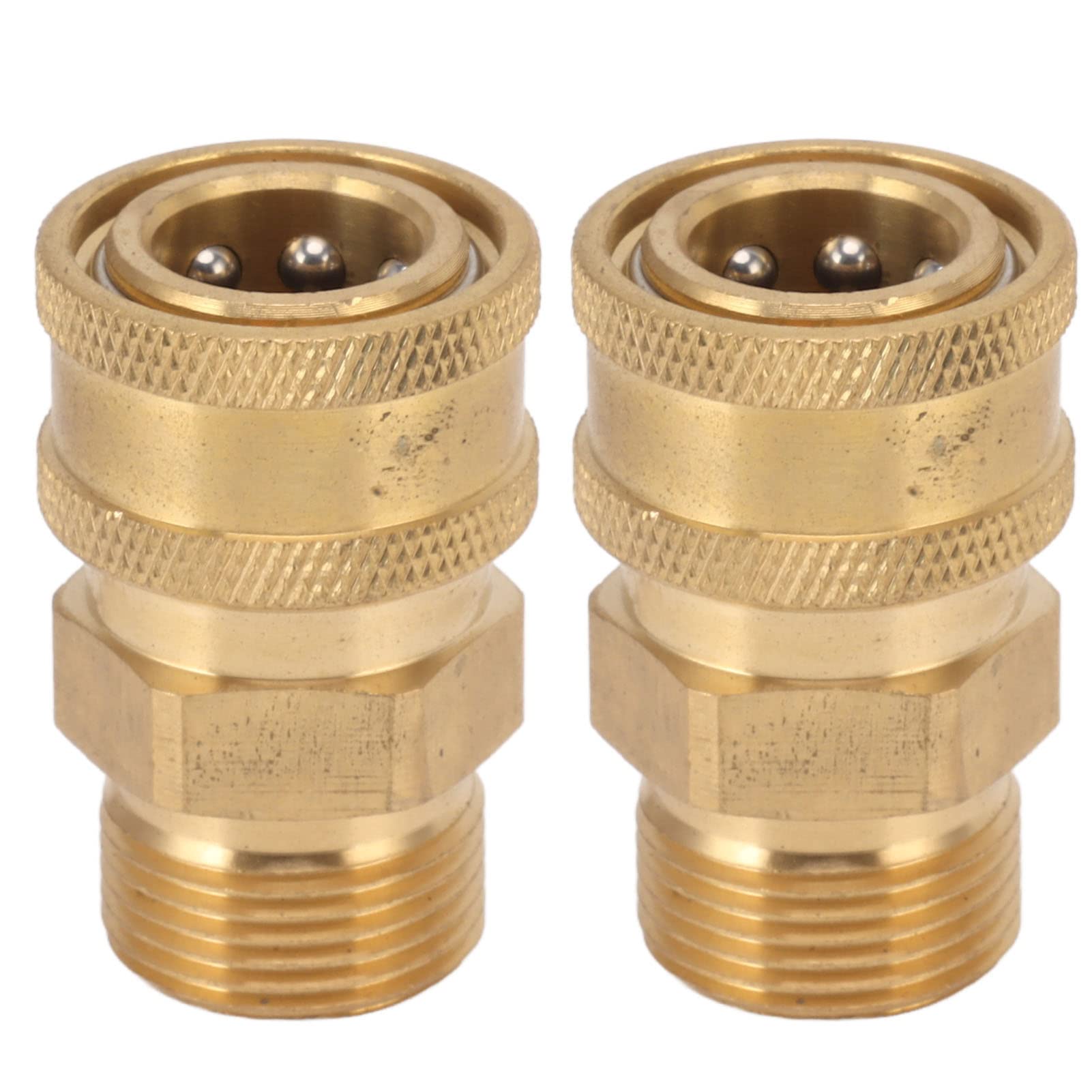 HEEPDD High Pressure Washer Adapter Fitting, Pure Copper M22 Male to 3/8 Inch NPT Female, 14mm Inner Hole, 2 Pack