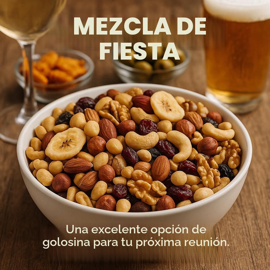 GiDeli Comida para estudiantes, 20 kg, en cubo, mezcla de frutas con cacahuetes, anacardos, avellanas, almendras, nueces, pasas, arándanos y chips de plátano, sin aditivos