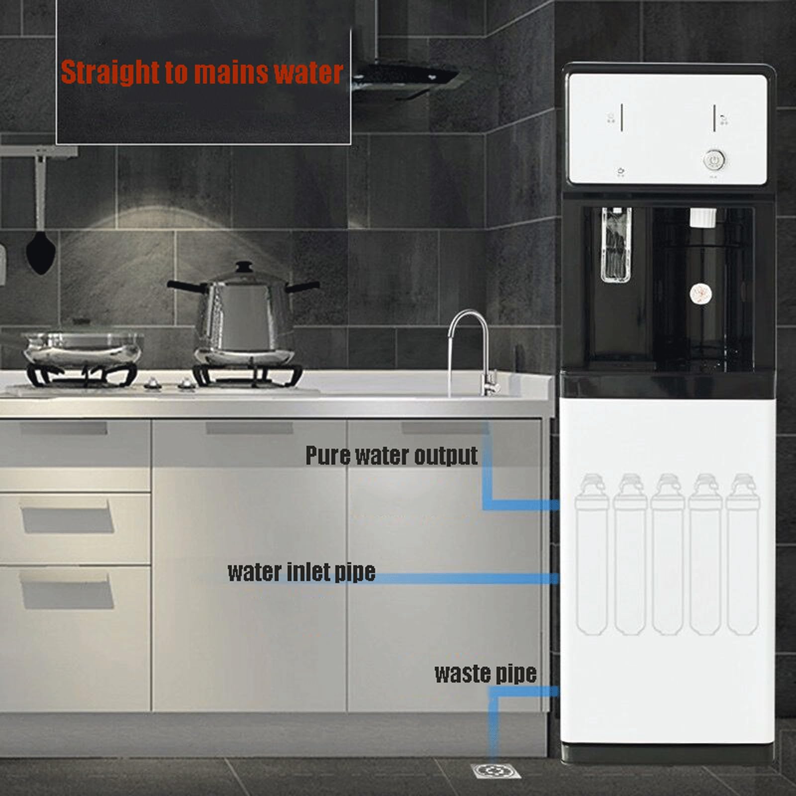 Fontaine A Eau Unité Autonome Alimentée par Le Réseau Fontaine Eau Fraiche, Distributeur d'eau Chaude Et Froide,Prise De Courant Requise pour La Maison Et Les Petites Entreprises